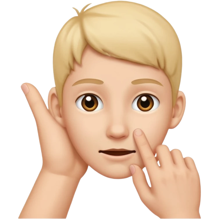 Hand tugging on ear emoji
