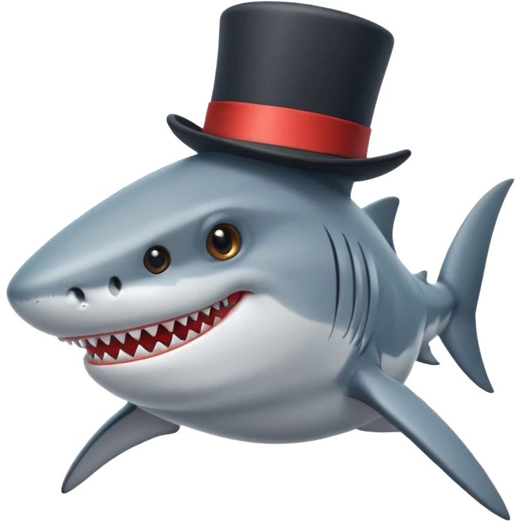 Shark with a top hat emoji