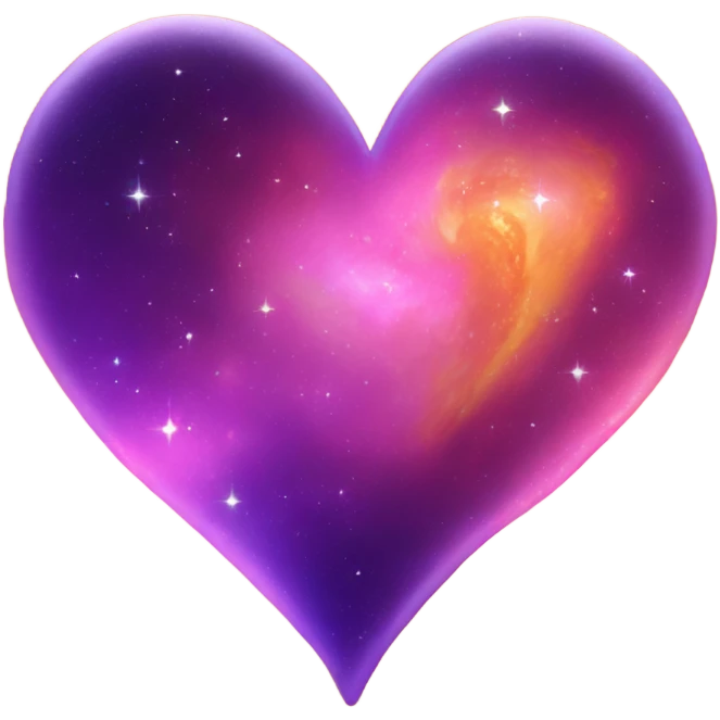 Orange purple pink galaxy heart emoji
