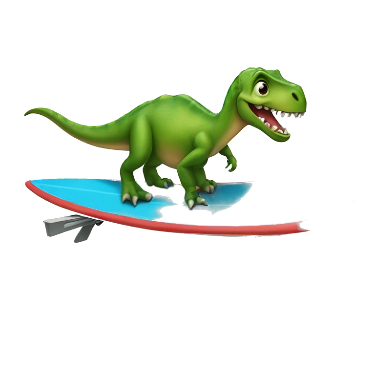 dinosaur on surf board emoji