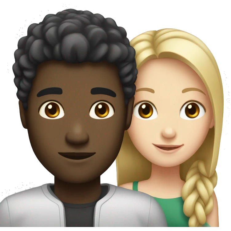Black guy and white girl emoji