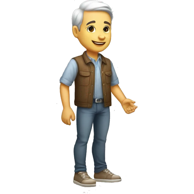 an old restaurant owner, a young blogger in youth clothes, shaking hands, both with light skin, in great detail, in full height emoji