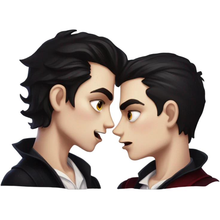 two vampire boys kissing  emoji