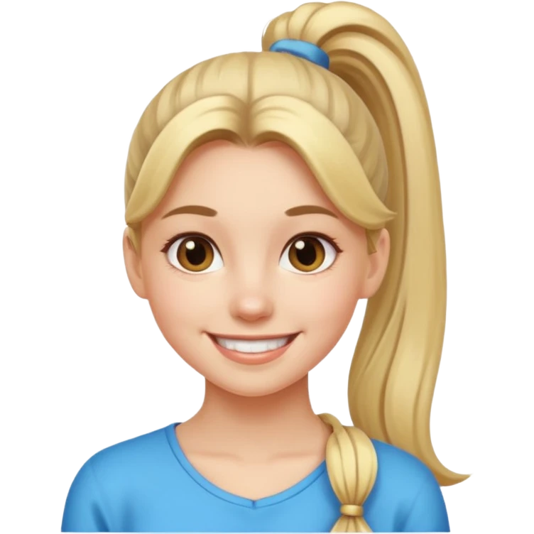 cô gái ấy buộc tóc cao emoji