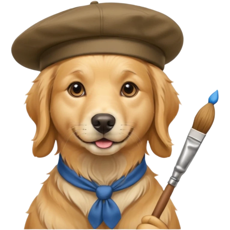 painter dog emoji