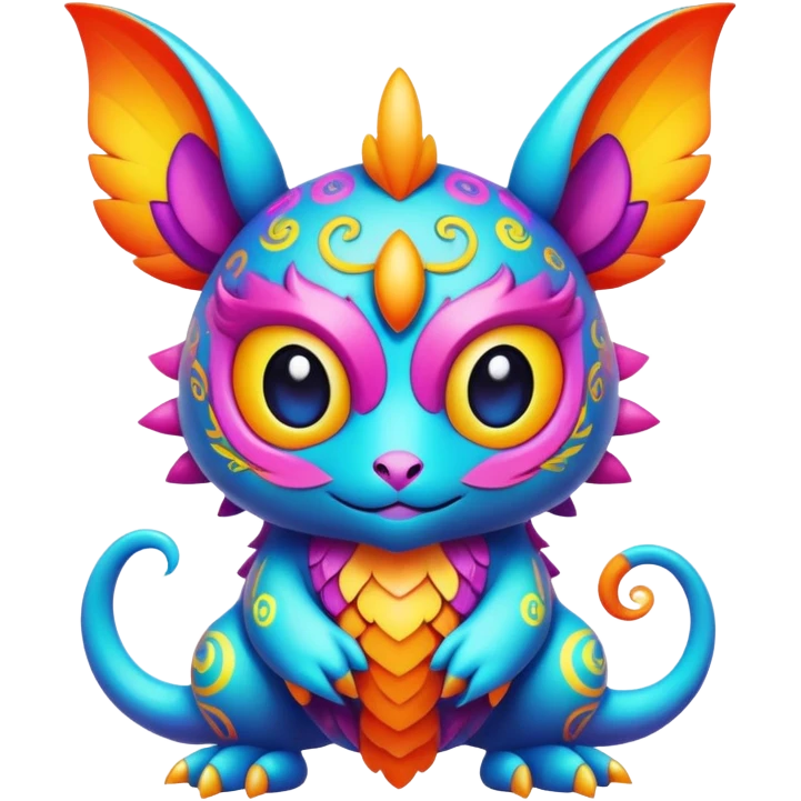 Cute kawaii cool complex detailed aesthetic-scenery-Fakémon-creature emoji