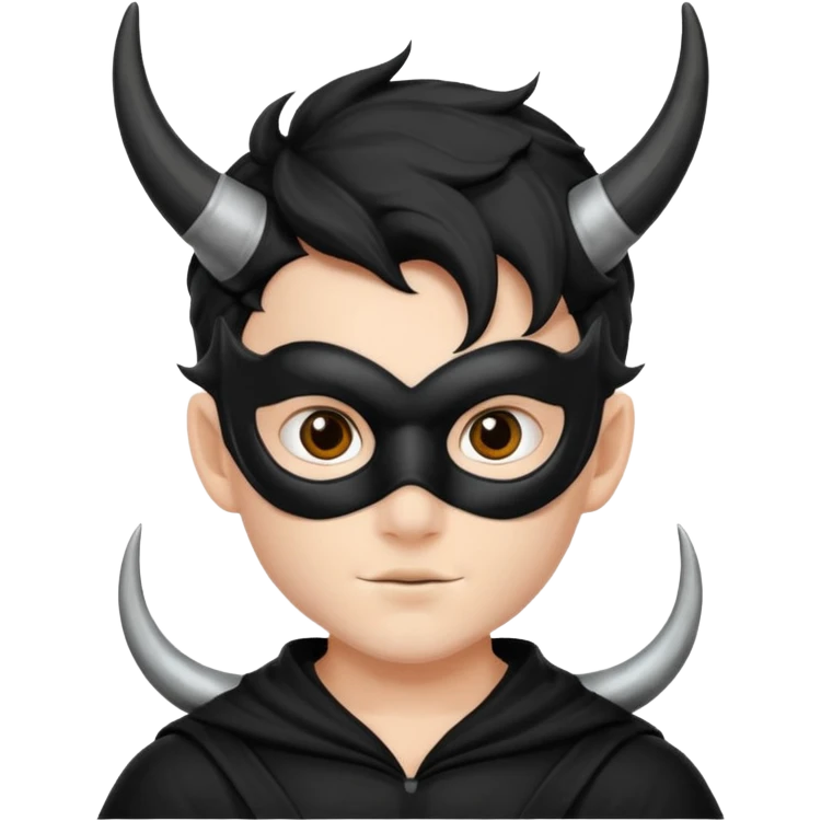 Black Horns on boy halloween emoji