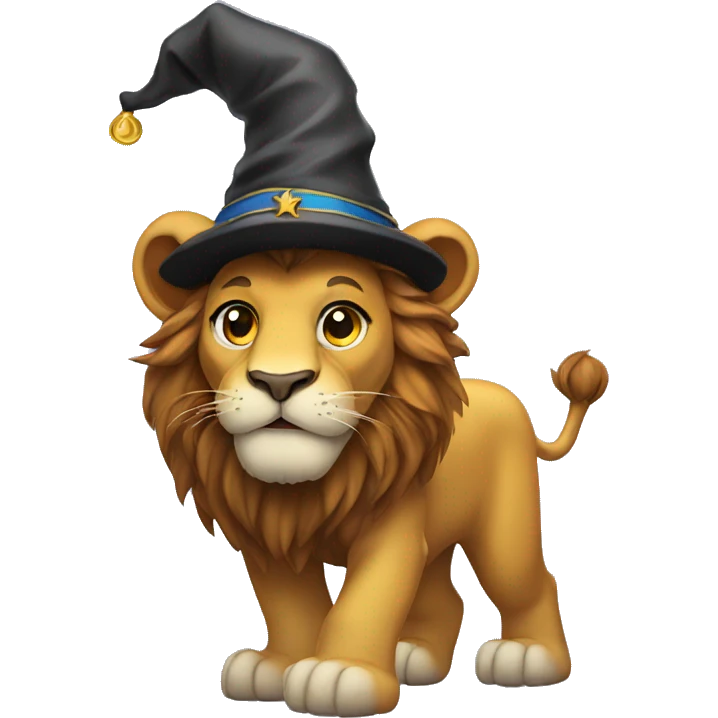 Lion in wizard hat emoji