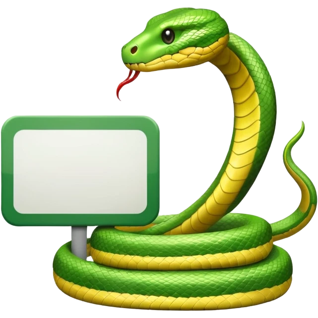 Snake holding blank sign emoji
