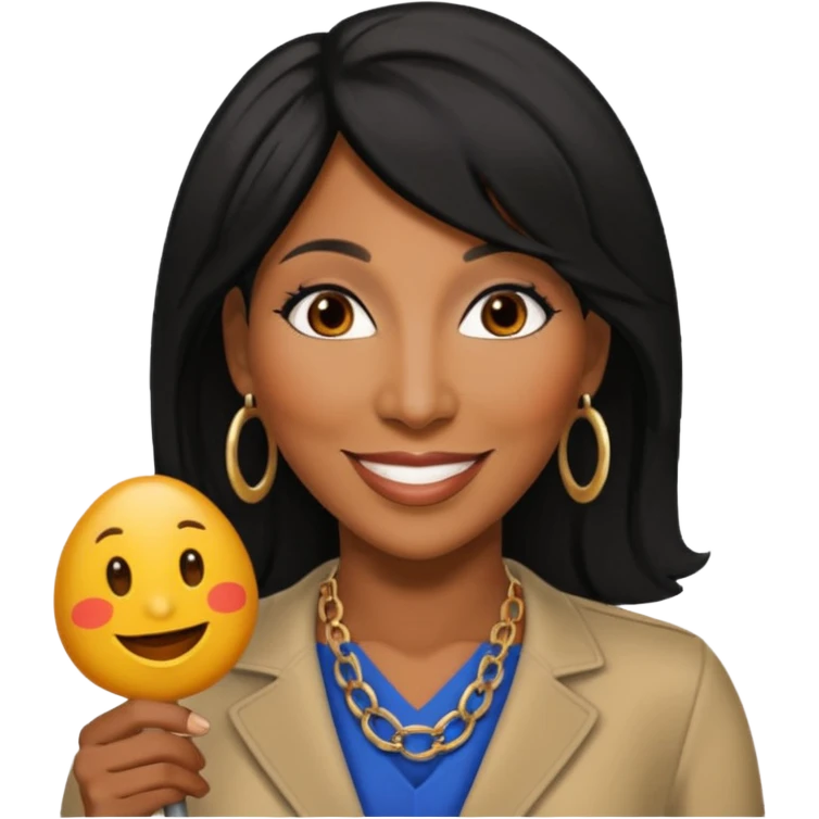 Towanda Braxton with black hair emoji