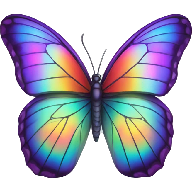 Iridescent glossy rainbow butterfly emoji