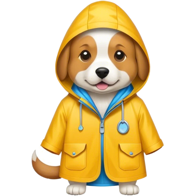 Dog wearing a rain jacket emoji
