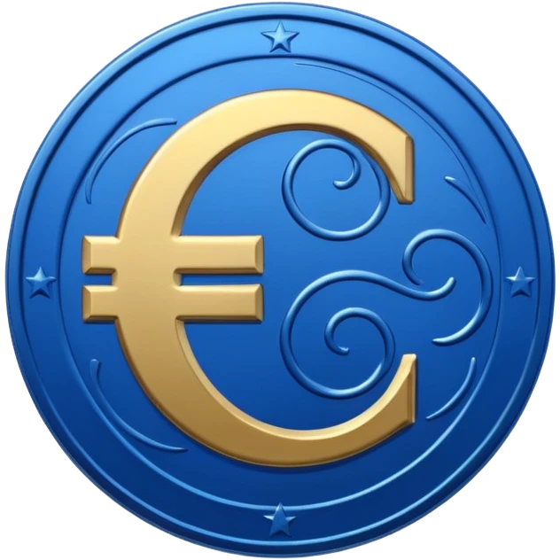 euro coin blue fun emoji