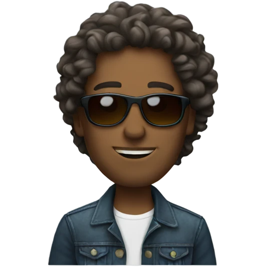 Man with sunglasses and wavy hair  emoji