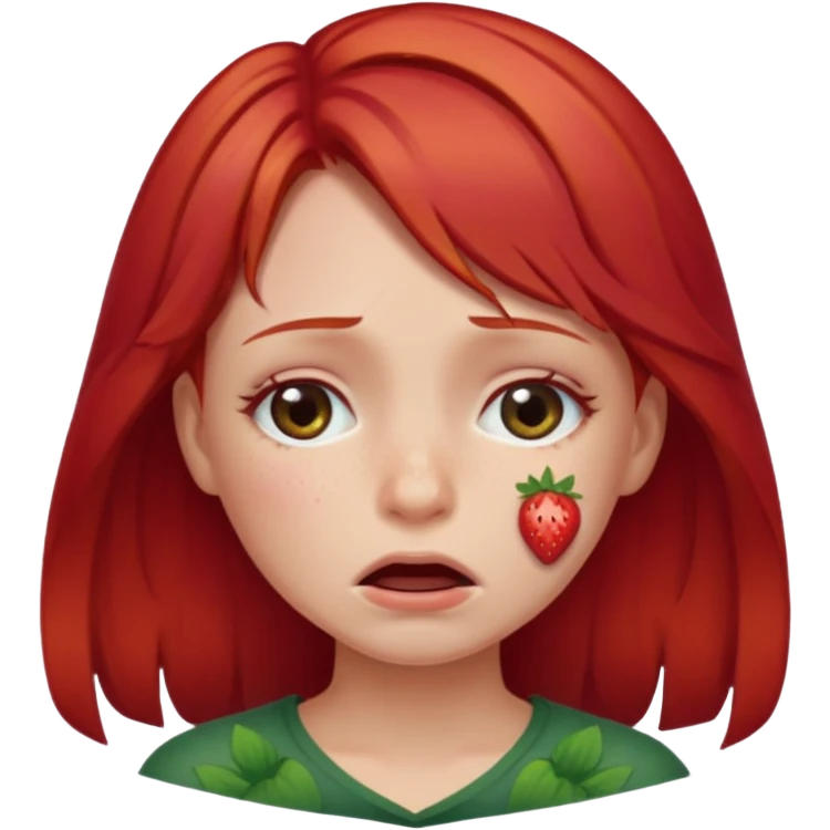 Crying but strawberry and red girly vibes emoji