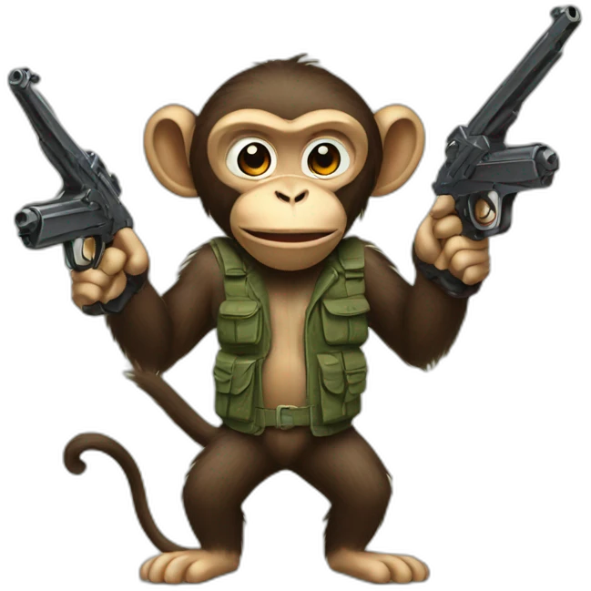 Monkey with guns emoji