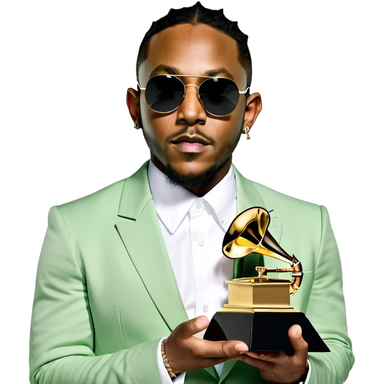 kendrick lamar holding grammy emoji