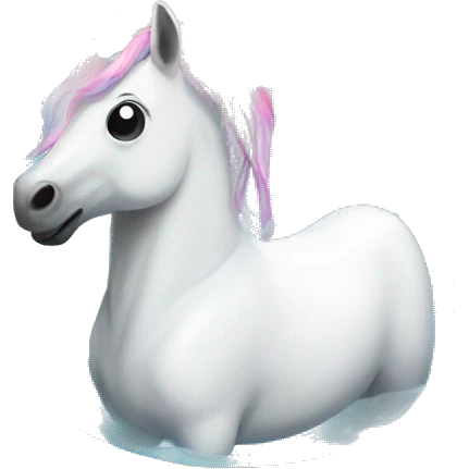Unicorn in pool with tutu emoji