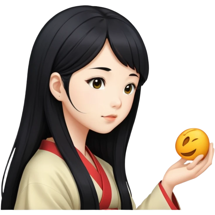 Garota japonesa de cabelo longo, apenas perfil emoji