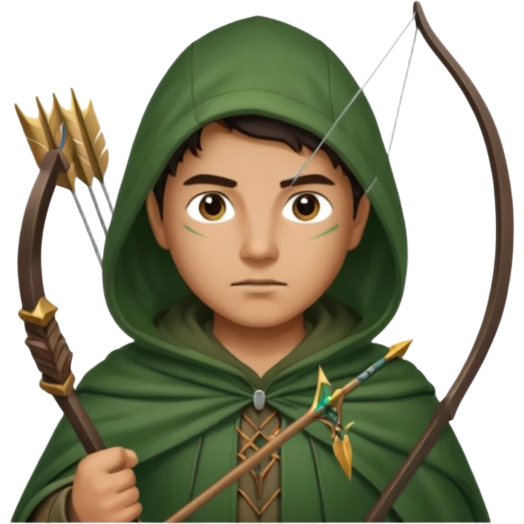 The classic hunter image with bow and arrow emoji
