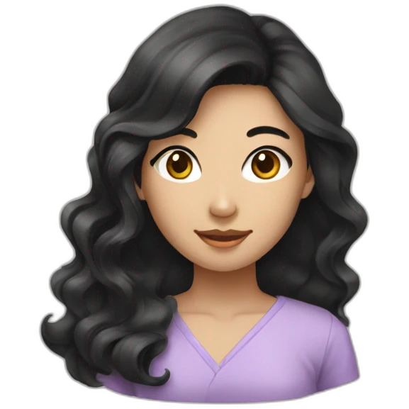 wavy black haired asian girl emoji