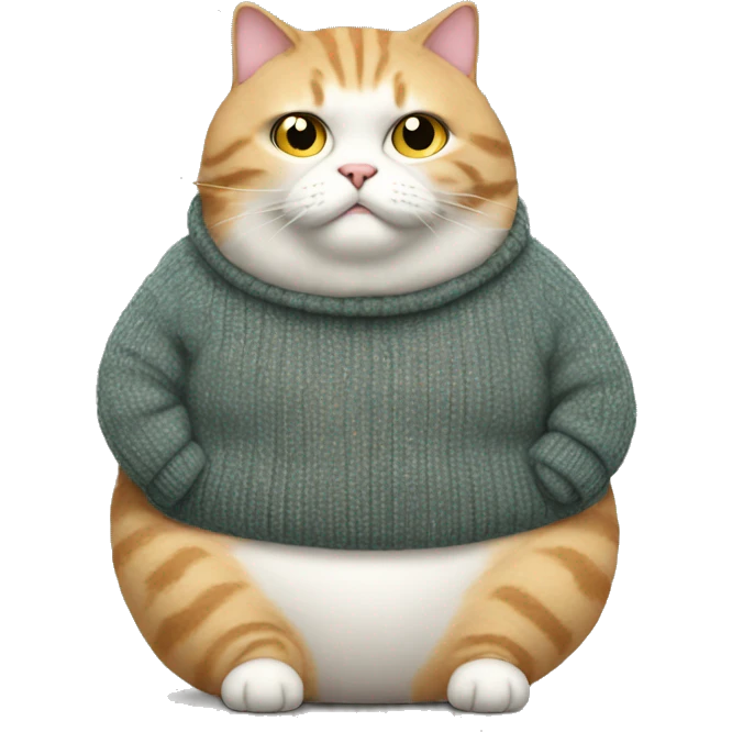fat cat in a sweater emoji