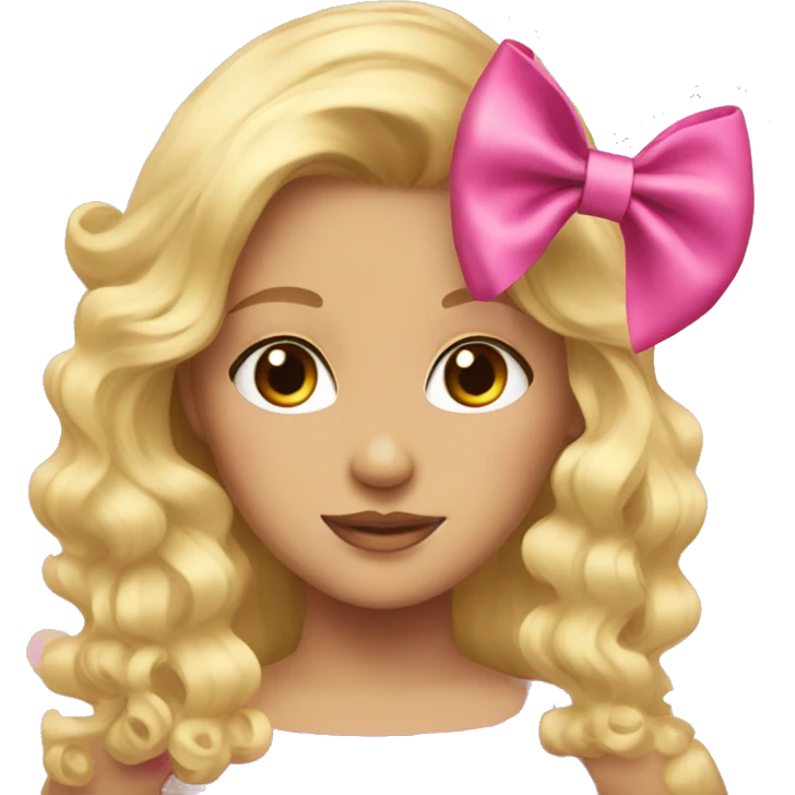 pink bow on blonde hair emoji