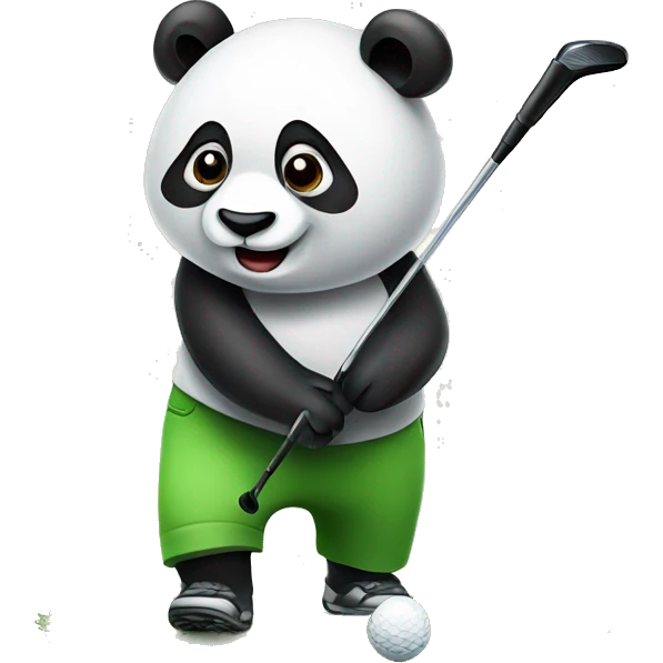 Panda golfing  emoji