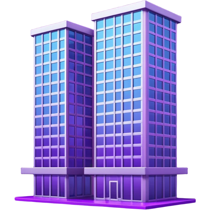 modern office building with neon purple highlights emoji