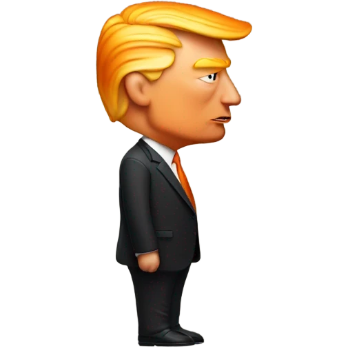 Donald Trump with orange skin, kissing Elon Musk emoji