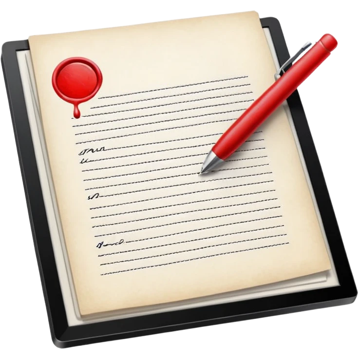 thumbnail picture mac os, white document physical written paper, red wax mark elegant emoji