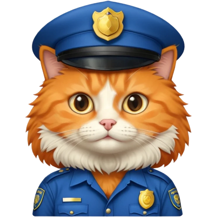 oranh fluffy cat - police officer emoji