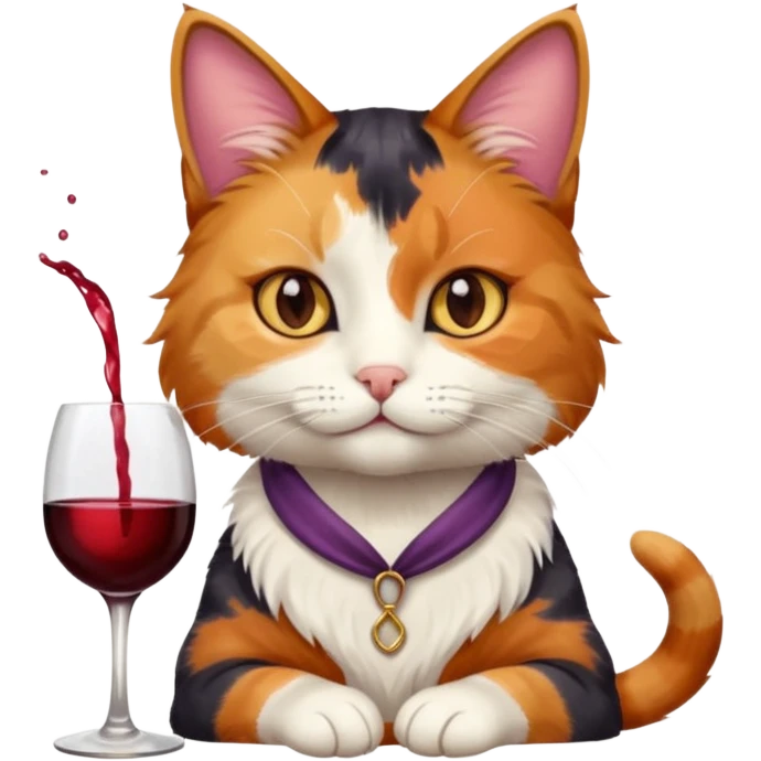 cat with wine emoji