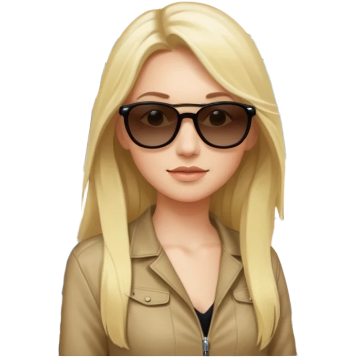 White. Rav 4 . Sexy. Female.long blond hair. Sunglasses  emoji