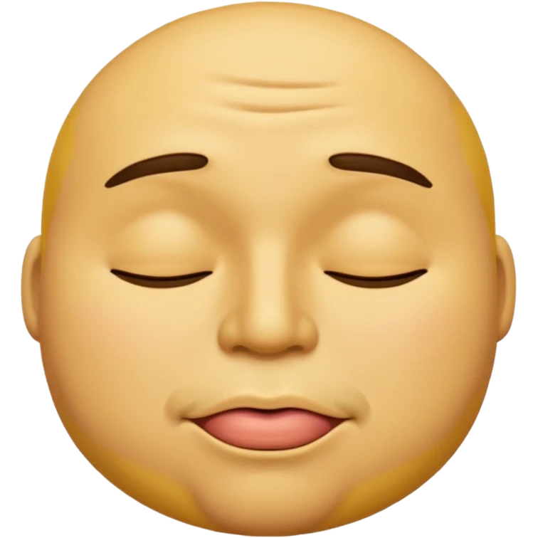 A male emoji with big fat lips with it’s eyes closed not smiling with its mouth closed and it’s yellow emoji