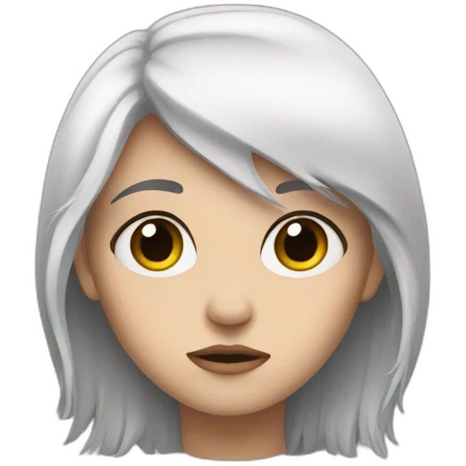 sad girl white hair emoji