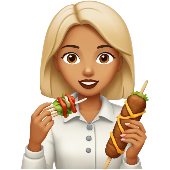 girl eating kebab emoji