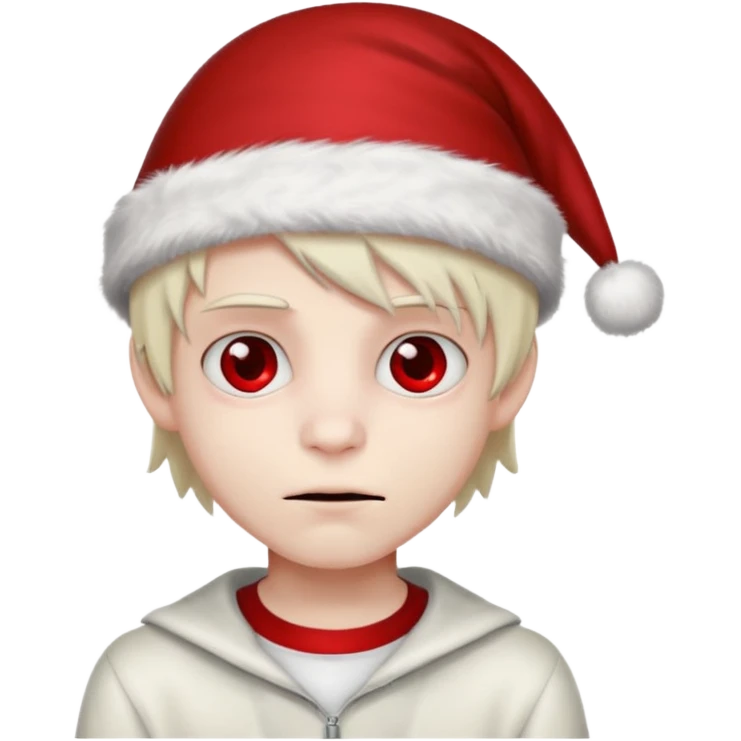 pale emo vampire boy with Christmas hat emoji