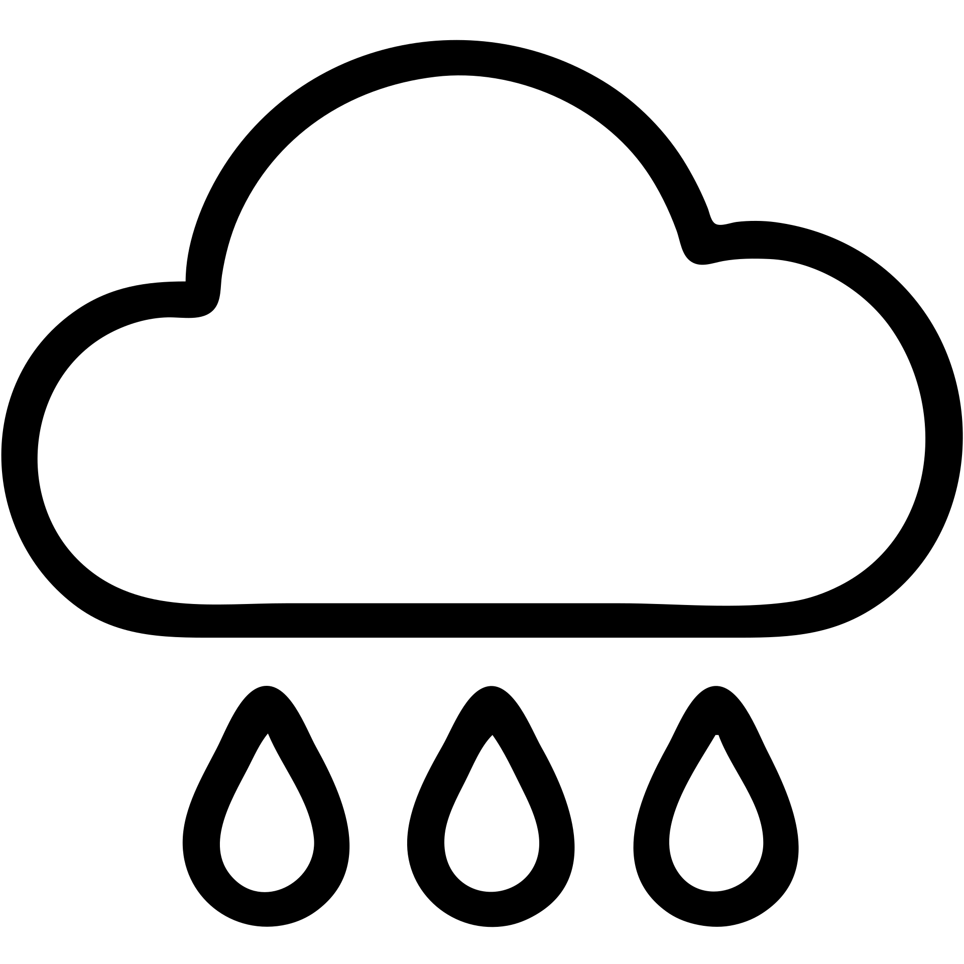 minimal cloud with raindrops icon emoji