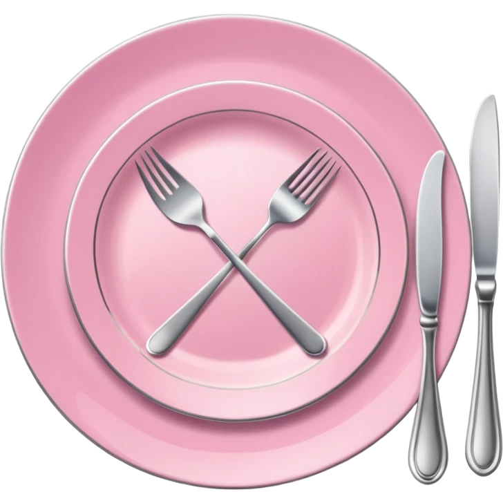 A luxurious plate with pink accents and elegant details, fork and knife emoji
