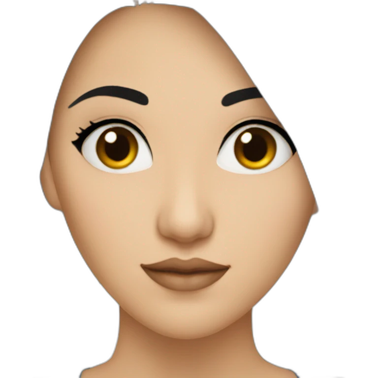kazakh woman with black hair and eye liner emoji