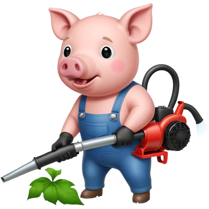 Pig with leaf blower  emoji