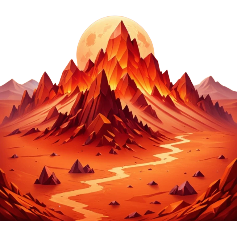 crystal mars, surface covered in glowing crystals mountains and dust emoji