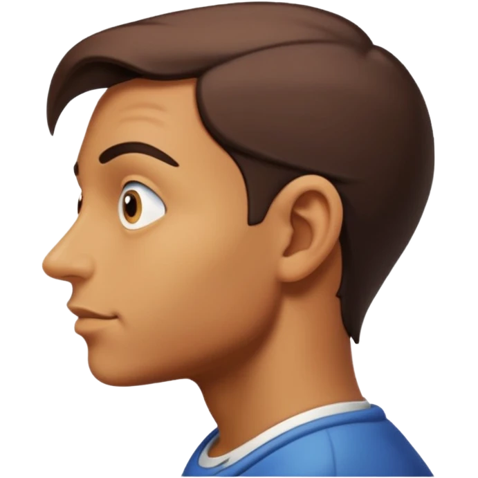 man with pinocchio effect, side view emoji
