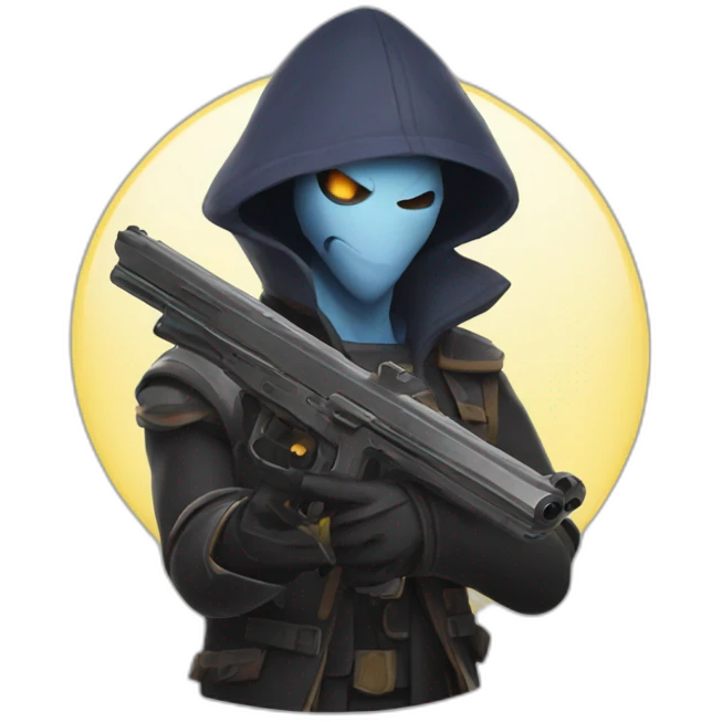 Kindred holds a gun emoji