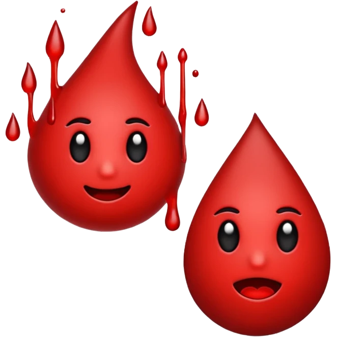 blood emoji with NO FACE ; that is a mix or red & black emoji