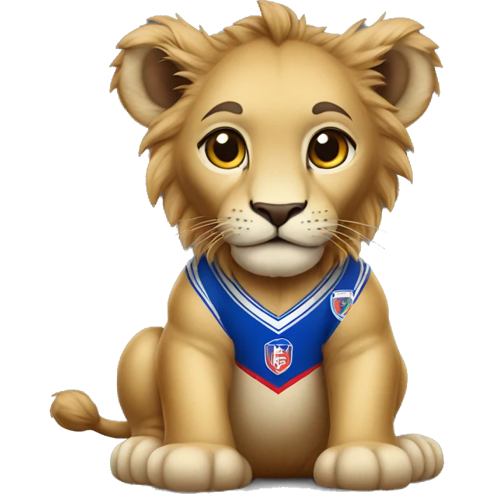 baby lion with universidad de chile jersey emoji