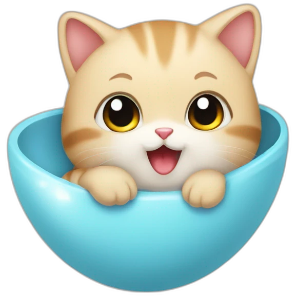 Un bébé chat avec un cœur dans les mains emoji