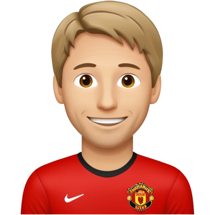 Cartoon emoji of Van der Sar in Manchester United shirt no text no background emoji