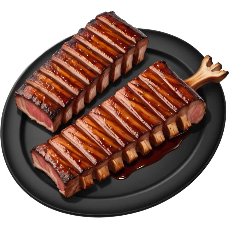 an elite from "Halo: Combat Evolved" except it's cooked and plated as succulent smoked ribs emoji